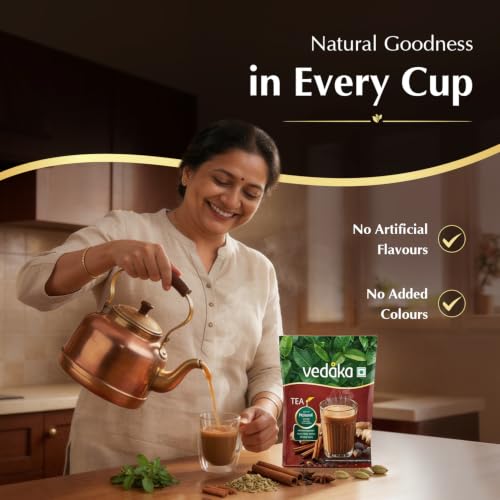 Image of Amazon Brand - Vedaka Masala Tea 1 Kg | Classic Indian Spiced Chai | Rich Aroma & Strong Flavour | No Artificial Colours | Low Caffeine | Perfect for Milk Tea & Daily Use
