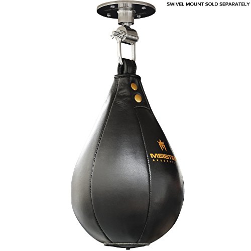 Meister Speedkills Leather Speed Bag W/ Lightweight Latex Bladder - Black - Large (10.5" X 7") #TOP3