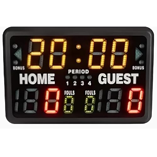 Tabellone segnapunti elettronico con telecomando, display a LED e allarme cicalino per giochi da tavolo, ideale per pallacanestro e punteggio di ping pong