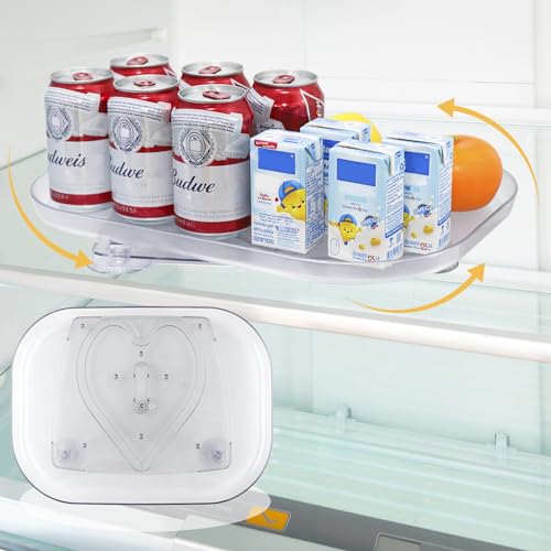 DoDuo Especiero Giratorio, 2 Piezas Organizador Cocina Bandeja Giratoria Organizadores de Nevera Estantería Giratoria para Cocina Botellas Cosmético Armario Baño (27cm+23,5cm) (Cuadrado)