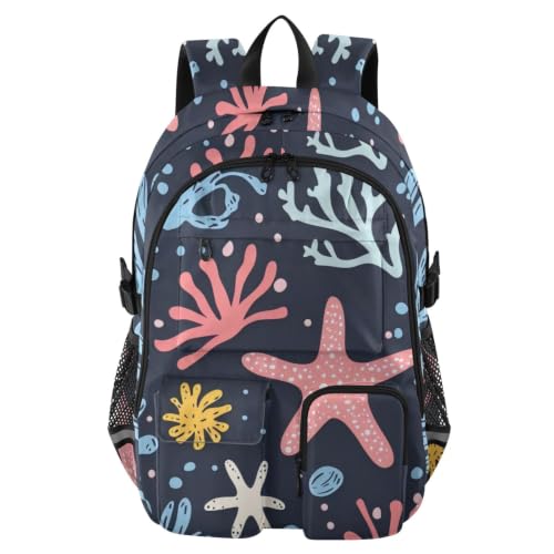 Mochilas escolares con estrellas de mar rojas para adolescentes ideales para el instituto