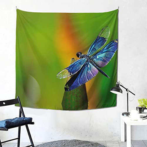 Purple Blue Dragonfly Print Indoor Tapestry Wall Hanging Print Tapestries Home Art Decor Large Size 59Ã—59 Inches For Living Room Bedroom Office And Study #TOP1