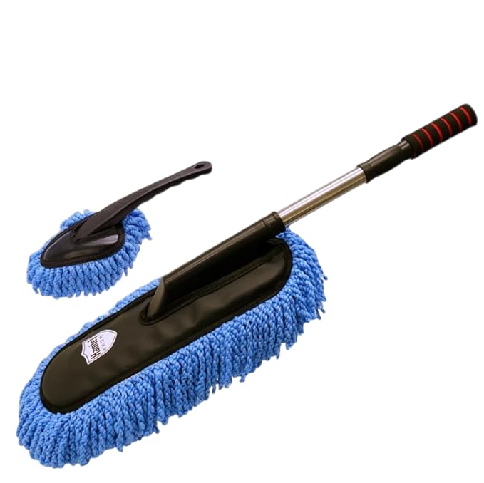 Car Duster - Soft Microfiber, Dust Removal, Extendable Handle, Dual-Sided, Lint-Free, Safe on Car Paint Interior & Exterior Cleaning,Car Accessories