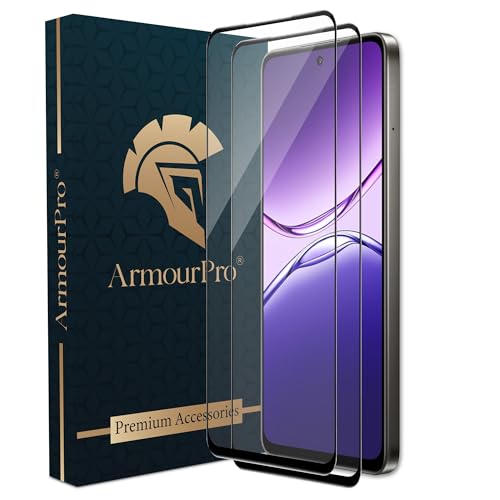 Image of ArmourPro Military Grade Gorilla Tempered Glass Compatible For Oppo A5 Pro (6.67 Inch) With Easy Installation Kit for Smartphone| Edge To Edge Coverage | Black, Pack of 2