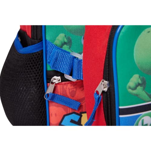 Ralme Super Mario Backpack With Lunch Box Set For Boys & Girls, 16 Inch, Value Bundle #TOP6