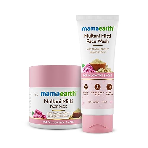 Mamaearth Acne Control Combo Multani Mitti Face Wash and Face Pack