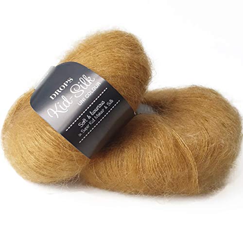 DROPS Kid Silk 30 Curry Mohair Silk Blend Yarn