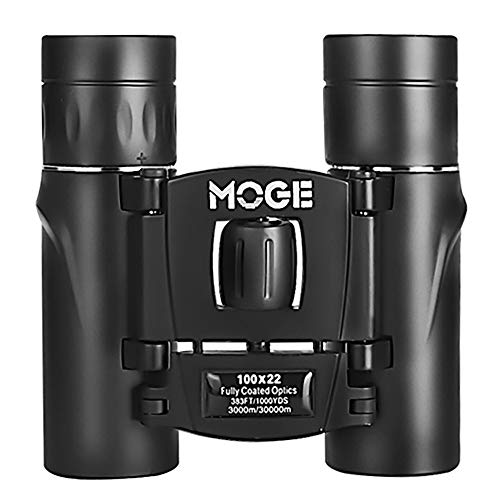 Mini Binoculars,100x22 BAK4 FMC Optics Lenes 3000m Folding Pocket Telescope High Power HD Low Light Night Vision W/Clean Cloth and Carry Case for Bird Watching Travel Concerts Sports