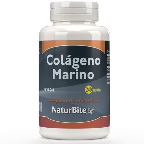 Colágeno Marino 400 mg, 240 Cápsulas, NaturBite. Piel Radiante, Cabello Fortalecido, Uñas Resistentes, Regenera Cartílagos.