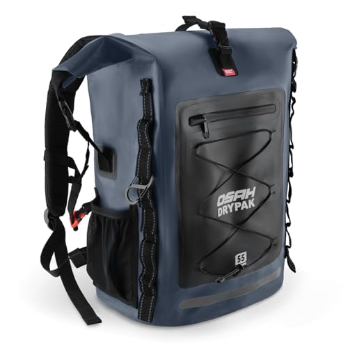 Image of OSAH DRYPAK Waterproof Backpack Dry Bag 35L /55L /85L - Heavy Duty Roll-Top Hiking Backpack Sack Keeps Gear Dry for Travel, Kayaking, Boating, Camping, Rafting and Fishing