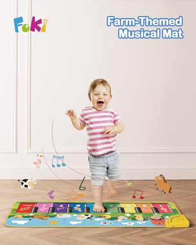 FOKI Floor Piano Mat for Toddlers, Sensory Educational Dancing Musical Keyboard Carpet Toy, Animal Sounds Touch Playmat Blanket, for 1 to 5 Years Old Boy and Girl - Image 3