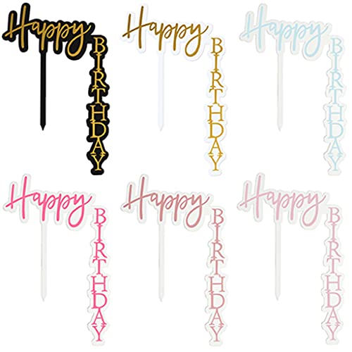Cake topper anniversaire acrylique rigide vertical pour fete et gateau de fete