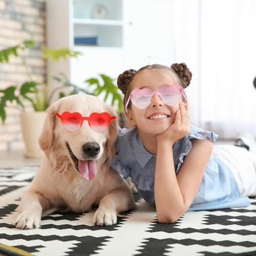 10 Pcs Heart Shaped Sunglasses Rimless Bride Sunglasses Transparent Heart Glasses4