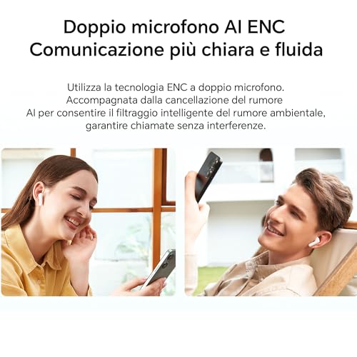 HONOR CHOICE Earbuds X7e Cuffie Bluetooth con Cancellazione Attiva del Rumore Semi-Aperta, Batteria 40 ore, Driver Dual-Magnet, IP54 resistenti acqua, Bluetooth 5.3, Moonlight White - 8