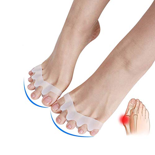 2 Pairs Toe Separators, Gel Silicone Bunion Toe Straightener, Rubber Toe Stretchers, Hammer Toe Stretcher, Toe Spacers, Sports Activities, Yoga Practice, Running for Men and Women Bunion Pain Relief