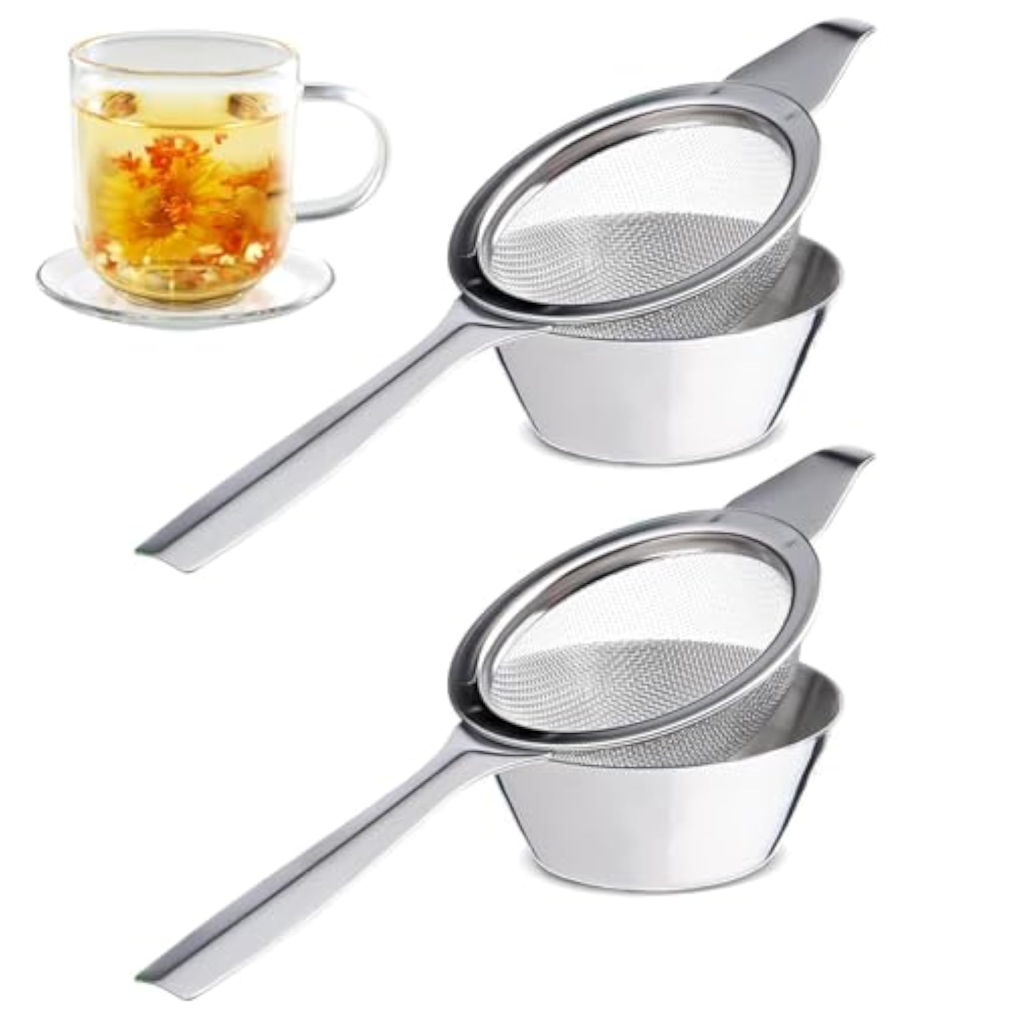 2-Piece Stainless Steel Tea Strainer Set