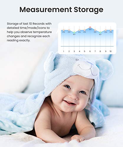 Fieberthermometer für Babys, Kinder und Erwachsene, kontaktloses Stirnthermometer Infrarot Thermometer mit sofortiger genauer Ablesung, Fieberalarm, schwarz