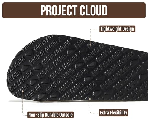 Image of Project Cloud 100% Genuine Leather Sandals Women Dressy Beach Essentials Slides for Women Footwear - Lightweight with Memory Foam Insole Sandals for Women 2026 - Womens Slides