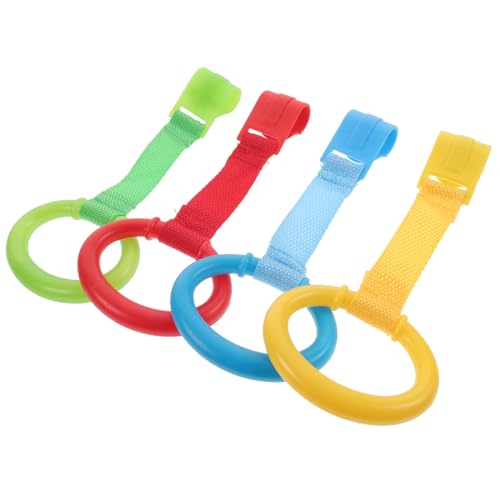 WEKADRIN 4個 ベビーサークル用プルアップリング で視覚刺激 幼児の運動能力と自信を育む 学歩補助スタンドアップリング の転倒防止と色認識