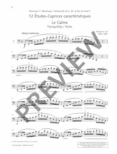 Lee 12 Etudes-Caprices Op. 100 pour violononcelle partition de Sebastian Lee - 6