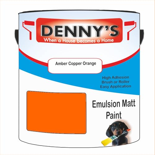 Premium Interior Wall & Ceiling Emulsion Paint – Amber Copper Orange – Rich Matt Finish, Durable & Washable, Low Odour, Ideal for Living Rooms, Bedrooms & Hallways (500ML Tin)