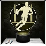 Lampephoto.fr - Rugby Ovalball Mannschaftssport 3D Lampe Taktile Touch Nachtlicht 3d Led Illusion, Sport Athltet Sportler Geschenkidee zu Weihnachten oder Geburtstag für Männer und Frauen
