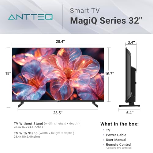 Antteq 32 Inch TV FHD Smart WebOS Television, 1080P MagiQ 32" with Full HD ThinQ AI, Voice Magic Remote Airplay, Apple TV+, Netflix, Freeview, YouTube, WiFi, Black Televisions - Image 5
