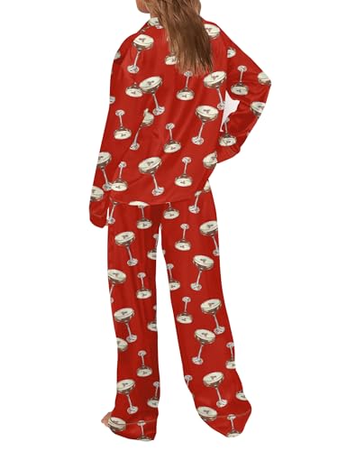 Image of SHESHOW Satin Pajamas for Women Set Long Sleeve Button Down Sleepwear 2 Piece Nightwear Women Pjs Sets Size XS-XXL