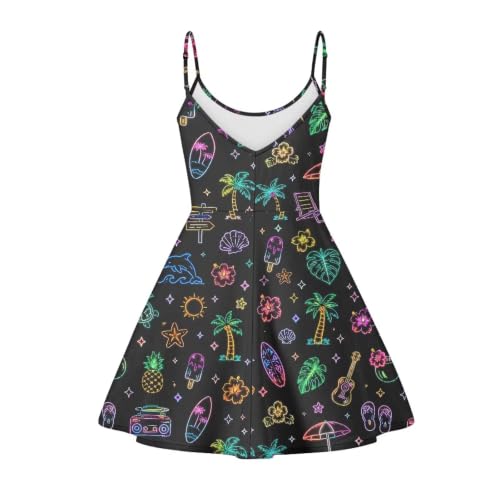 Image of Coloranimal Women's Summer Sleeveless Casual Swing Dresses with Loose Fit Beach Sundress