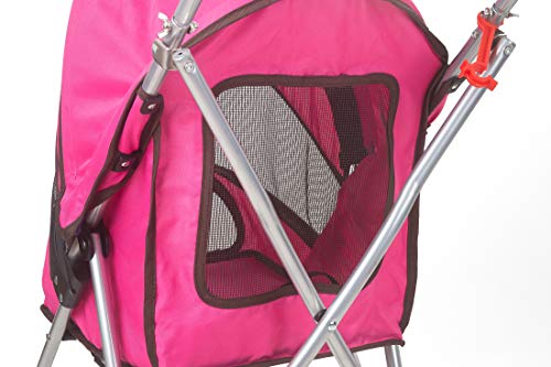 Carrinho Passeio Pet para Transporte Cachorro Happy Rosa Woof