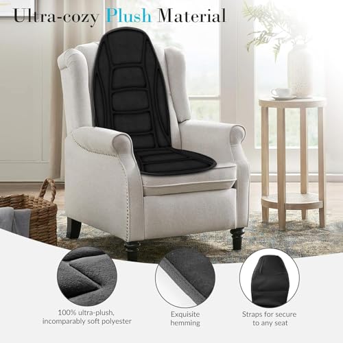 Image of Back Massager with Heat, Massage Chair Pad with 5 Vibrating Modes, 2 Heat Levels Electric Massage Seat Cushion, Massage Pad for Back Pain Relief, Birthday Gifts for Men Husband Him Dad Mom Her