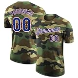 Generic Personalized Baseball T-Shirts for Men Women, Printed Name Number Logo, Royal Red Camo Custom Baseball Softball Jersey Shirt