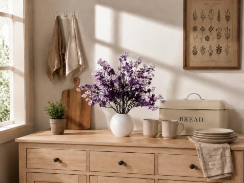 Image of Mandy's 6 Bundles Artificial Shades of Purple Baby's Breath Flowers