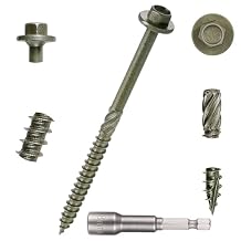 50 PCS1.9 lb, #14 X 4 Heavy-Duty Timber Screws, Exterior Lag Structural Wood Screws for Landscaping, Construction, Beams & Pole Barns, Rust Resistant, Hex Socket Included