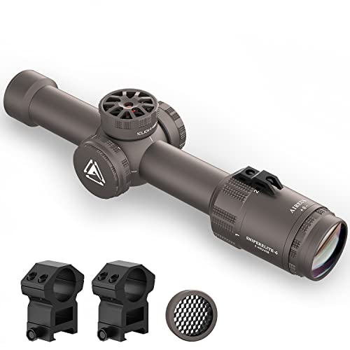 Rifle Scope 1-6x24, First Focal Plane LPVO, FFP Scope with ED Glass, Sunshade, Illuminated Reticle, Tactical Rifle Scopes with 30mm Scope Rings for Outdoor Hunting and Competition