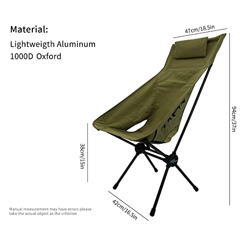 Nystix Lightweight Portable High Back Camp Chair, Folding Chair Lawn Chair Headrest For Outdoor Camp Travel Hiking Camp #TOP1