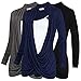 Free to Live 3 Pack Long Sleeve Nursing Tops Breastfeeding Shirts Cardigan Sweaters for Women (XL, Black, Charcoal, Navy)