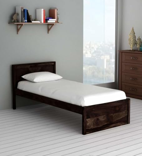 Image of AADITYA WOODS Solid Sheesham Wood Single Bed Cot Without Storage | Single Size Bed for Bedroom | Multipurpose Use Bed- Dark Chestnut4