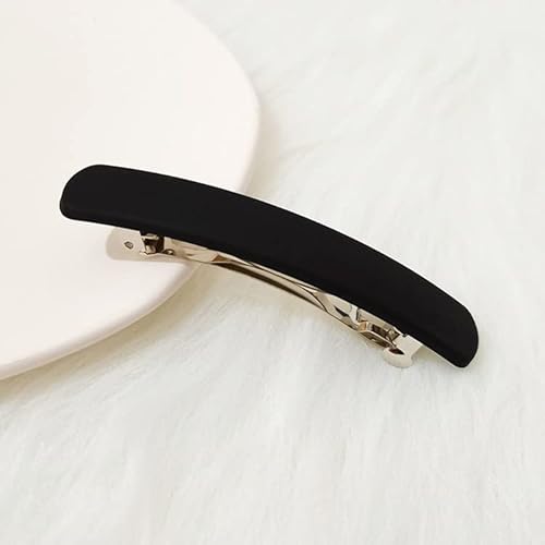 2 Pack Curved Matte French Barrettes For Thick Hair Fine Hair Clips Metal Spring Clips Barrette Ponytail Hair Grip No Slip Grip Workouts Hairpins Chic Styling (Black) #TOP1