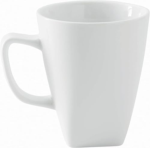 Juego de vajilla cuadrada de porcelana de 16 piezas, color blanco