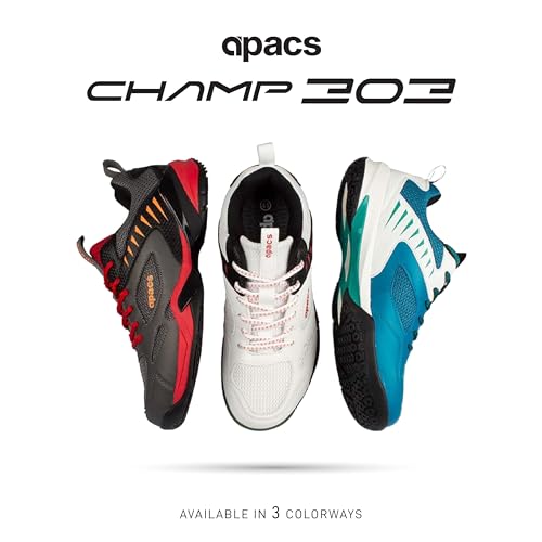 Image of Apacs Champ 303 (CP-303-XY) Non-Marking Professional Badminton Shoes | Ideal for Indoor Games (Badminton, Tennis, Volleyball, Squash) Durable | Super Stable | Hi-Comfy Badminton Shoe Blue (UK 9)