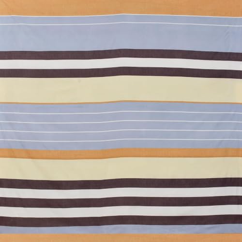 Image of Blue Strip Polycotton Fitted Bedsheet, Queen 60x78 (Grey Line) | 300 TC | All-Round Elastic Grip | Soft, Breathable & Colourfast | Wrinkle Resistant | Machine Washable