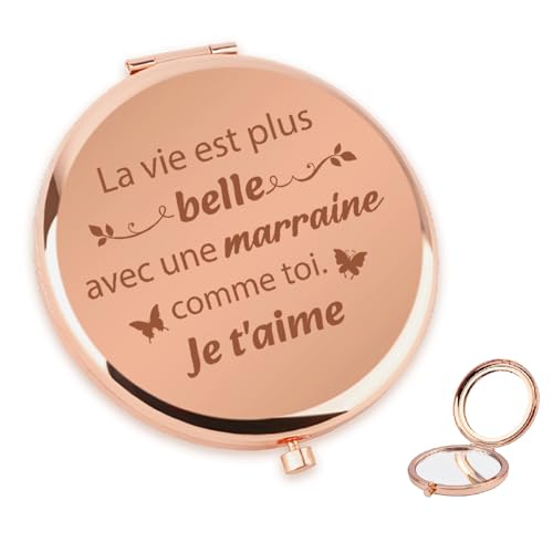 Cadeau Marraine Cadeaux Marraine Miroir de Poche Cadeau pour Marraine Cadeau Parrain Marraine Demande Cadeau Filleule Marraine Cadeau Annonce Marraine Cadeau...