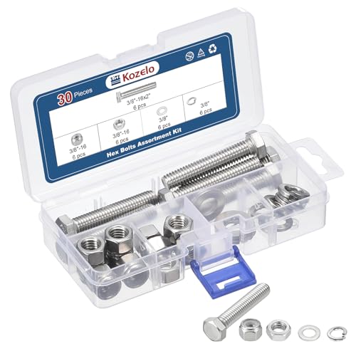Kozelo 30 écrous à tête hexagonale vis ressort 3/8"-16x2