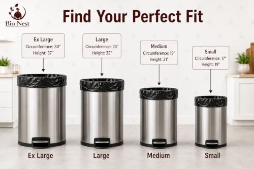 Image of Garbage Bags | Medium | 180 Count | 30 Bags X 6 Rolls | 19 X 21 Inches | For Dry & Wet Waste | Black