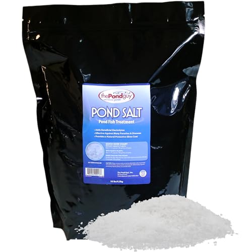The Pond Guy Pond Salt Outdoor Water Garden Treatment Natural Crystal Rock Salt Additive Koi Stress Control Slime Coat Health & Electrolytes Treatments Fish Bird & Pet Safe 20 lbs