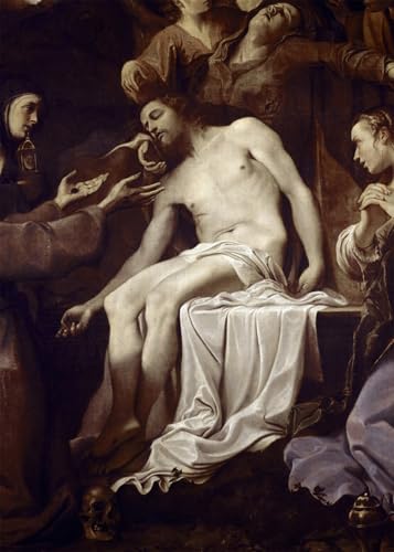 Tableaux Graffiti Art Mural Pieta avec St Claire Carracci 60x90cm