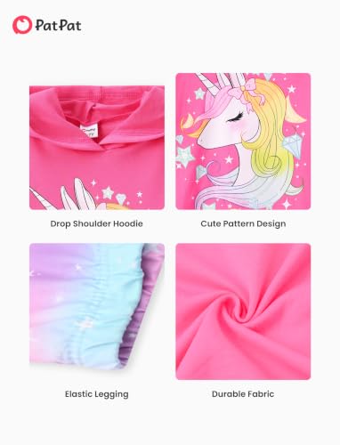 Image of PATPAT Girls 2 Piece Outfits Long Sleeve Hoodie and Leggings Clothing Set Outfits for Girls 4-12Y Fall /Winter Outfits