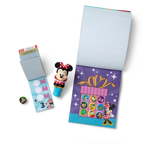 Image of Melissa & Doug Sticker Wow! Disney Minnie Mouse Bundle: 24-Page Activity Book, Refillable Sticker Stamper, Mini Pad, 500 Stickers, Arts and Crafts for Kids Ages 3+