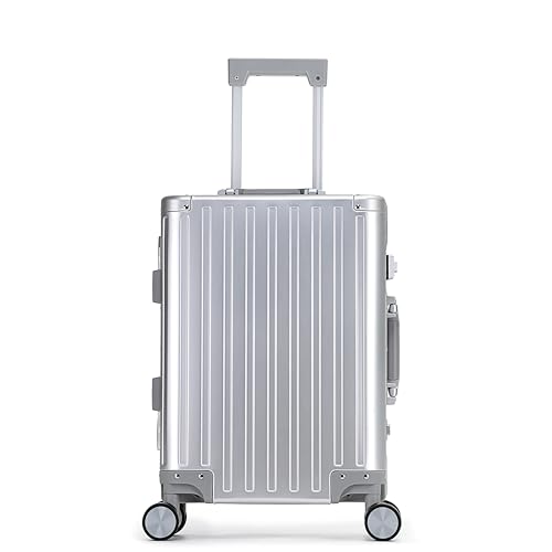 YYW Full Aluminum Carry On Luggage - Airline Approved Hardside Suitcase with TSA Lock Hardside Lightweight Suitcase and Silent Wheels Ideal for Business Travel